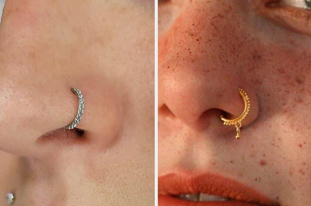 8MM Black Cartilage Tragus Nose Hoop Helix Ring Clip On Bone End Stud  Piercing | eBay